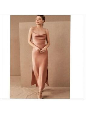 bhldn scoop-neck fit & flare satin midi dress BHLDN Regular Size Dresses for Women for sale